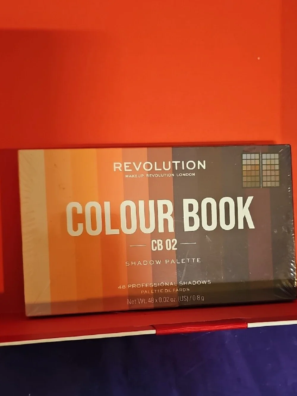Revolution Colour Book CB02 Shadow Palette — Orange, Brown & Deep Blue Hues
